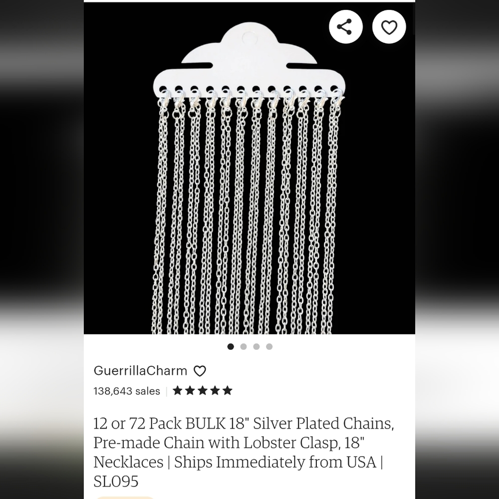 (12) 18" silver necklace chain